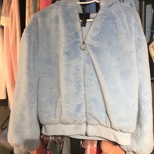 Faux fur zip up jacket